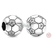 Charme Sterling Silber 925 Glitzernde Fußball, Perle auf Armband Sport