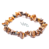 Tigerauge Armband elastisch gehackter Naturstein 16 cm, für Kinder, Stein der Sonne und Erde, bringt Glück und Reichtum