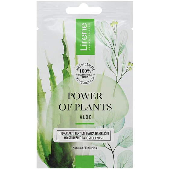 Lirene Power of Plants Aloe feuchtigkeitsspendende Tuchmaske 17 g