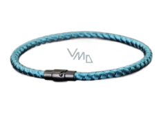 Lanový Magnetický náramek – světle modrý 21,5 cm x 4 mm, unisex
