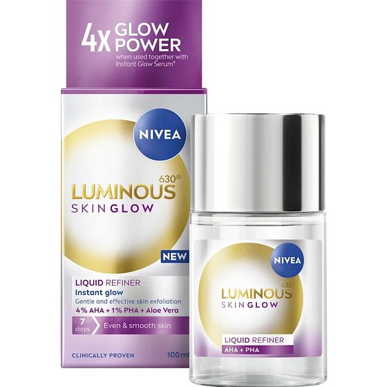 Nivea Luminous Skin Glow Liquid Refiner pleťové sérum 100 ml
