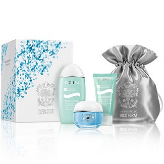 Biotherm Aquasource Feuchtigkeitsgel 50 ml + Tonisierender Schaum 50 ml + Lotion 125 ml + Beutel, Kosmetikset