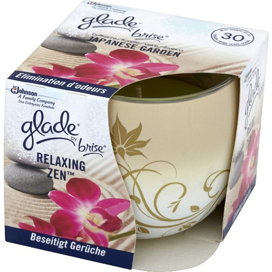 Glade by Brise Japanische Garten-Duftkerze in Glas, Brenndauer bis zu 30 Stunden 120 g