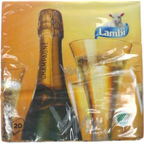 Lambi Papierservietten 3-lagig 33 x 33 cm 20 Stück Weihnachts-Champagner