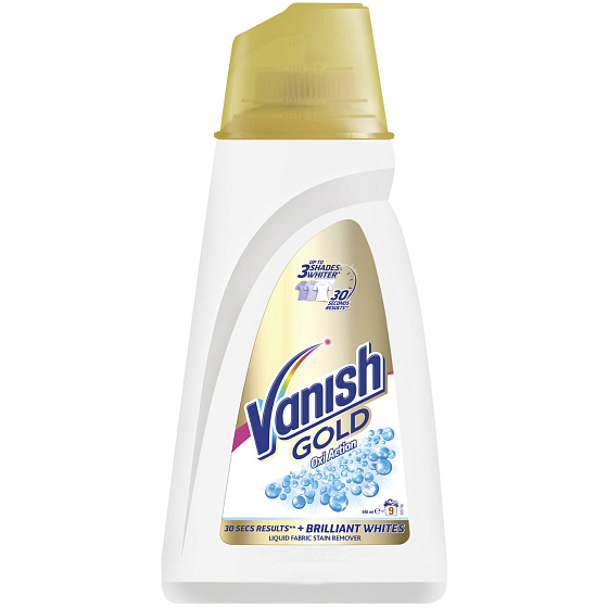 Vanish Gold Oxi Action Flüssigkeitsfleckentferner für weiße Wäsche 9 Wäschen 940 ml