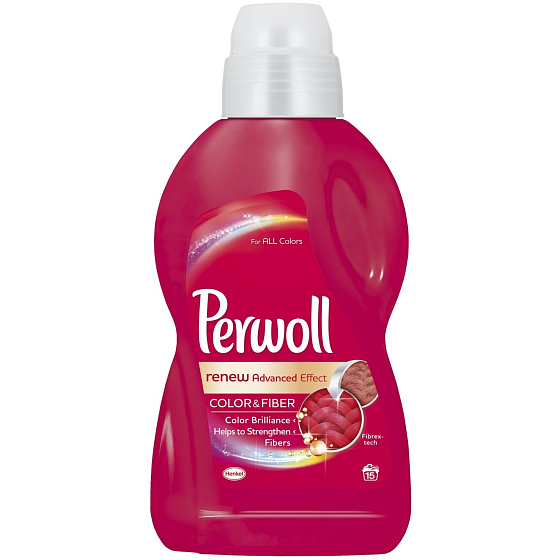 Perwoll Color & Fibre Waschgel für farbige Wäsche, Schutz vor Formverlust und Beibehaltung der Farbintensität 15 Dosen von 0,9 l