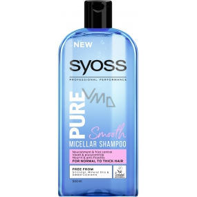 Syoss Pure Smooth Nähr- und Glättungswellen, Mizellen-Shampoo für normales bis grobes Haar 500 ml