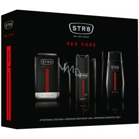 Str8 Red Code Aftershave 50 ml + Deodorant Spray 150 ml + Duschgel 250 ml, Kosmetikset