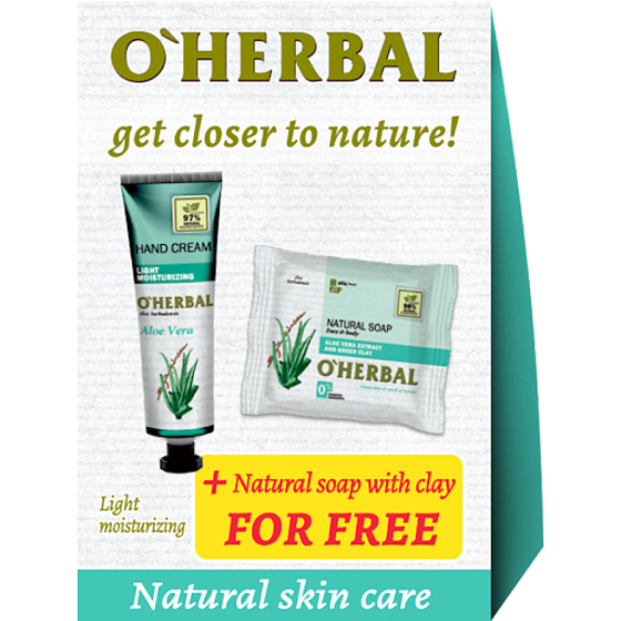 Über Herbal Aloe Vera Handcreme leicht feuchtigkeitsspendend 30 ml + Naturseife mit grünem Pilzextrakt 100 g Kosmetikset