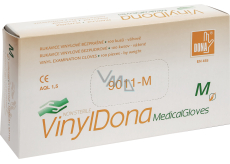 Dona Vinyldona puderfreie Vinyl-Handschuhe, Größe M 100 Stück im Karton