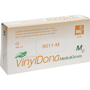 Dona Vinyldona puderfreie Vinyl-Handschuhe, Größe M 100 Stück im Karton
