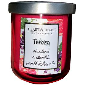 Heart & Home Frische Grapefruit und schwarze Johannisbeere Soja-Duftkerze mit dem Namen Tereza 110 g