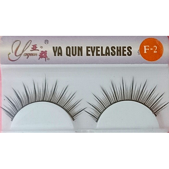 EyelaShes Künstliche Wimpern mit Kleber F-2 Schwarz 1 Paar