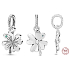 Charms Sterling Silber 925 Vierblättriges Kleeblatt als Glücksbringer, Natur-Armband-Anhänger