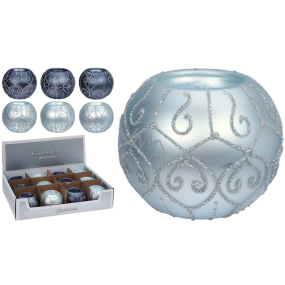 Emocio Teelichtleuchter Kugel blau 70 mm 1 Stück verschiedene Art