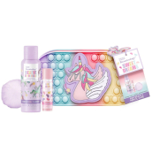 Baylis & Harding Einhorn Duschcreme 60 ml + sprudelnde Kugel 45 g + Lippenbalsam 5 g, verspieltes Kinder-Miniset mit Körperpflegeprodukten mit Süßigkeiten-Duft in einer Pop-it-Tasche