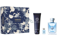 Versace Pour Homme toaletní voda 100 ml + sprchový gel na tělo i vlasy 150 ml + toaletní voda 5 ml, dárková sada pro muže