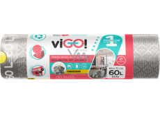 viGO! Premium pytle na odpad zatahovací, 30 µ, 71 × 64 cm, 60 l, 10 ks