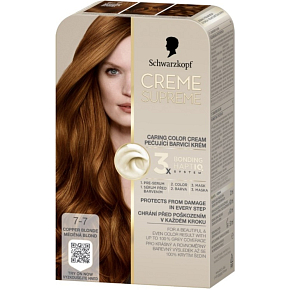 Schwarzkopf Creme Supreme Haarfarbe 7-7 Kupferblond 60 ml