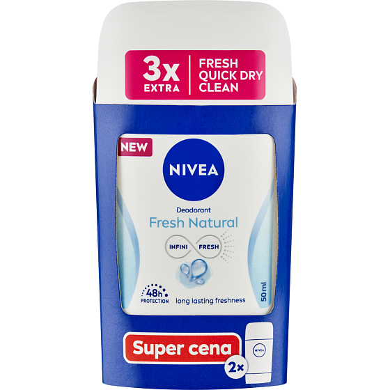 Nivea Fresh Natural Deodorant, 2× 50 ml