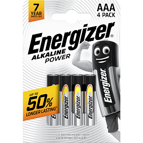 Energizer Alkaline Power AAA Mikrotrockenbatterie, 4 Stück