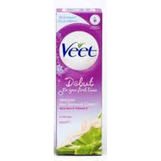 Veet Debut Vitamin E und Aloe Vera Enthaarungscreme empfindliche Haut 5 Minuten 75 ml