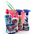 Eimer mit Tatrachema-Produkten, Fixinela Antikalk-Kalkentferner 500 ml, Heartbeat 500 ml, Citra-Waschmittel 500 ml, Diava Flower Universal-Waschmittel 750 ml, Luxon-Beutel, orangefarbener Eimer