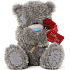 Ich zu dir Teddybär mit einer Blume mit Liebe 35 cm