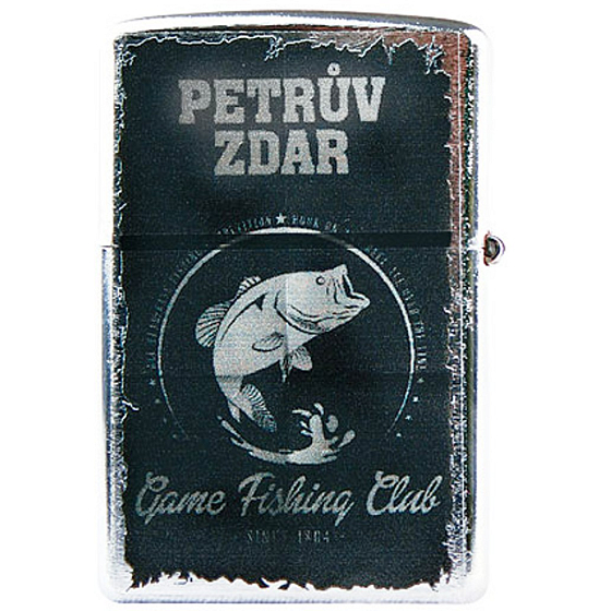 Bohemia Gifts Retro-Benzinfeuerzeug aus Metall mit Petrův-Zdar-Aufdruck 5,5 x 3,5 x 1,2 cm