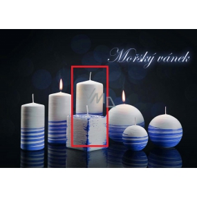 Lima Aromatische Spirale Meeresbrise Kerze weiß - blauer Zylinder 70 x 150 mm 1 Stück