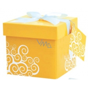 Angel Folding Geschenkbox mit Band Gelb 10 x 10 x 10 cm