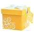 Angel Folding Geschenkbox mit Band Gelb 10 x 10 x 10 cm