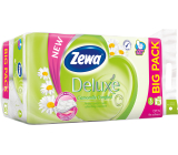 Zewa Deluxe Aqua Tube Camomile Comfort parfümiertes Toilettenpapier 3-lagig 150 Stück 16 Stück, Rolle, die gespült werden kann