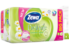 Zewa Deluxe Aqua Tube Camomile Comfort parfümiertes Toilettenpapier 3-lagig 150 Stück 16 Stück, Rolle, die gespült werden kann