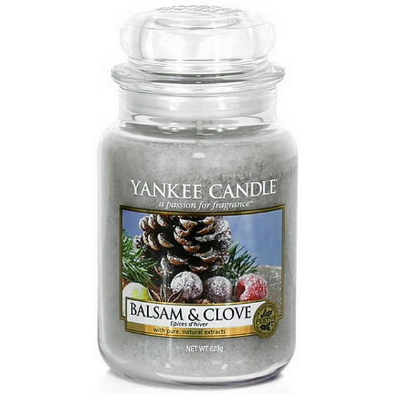 Yankee Candle Balsam & Clove - Balsam Tanne und Nelke Duftkerze Classic Large Glass 623 g