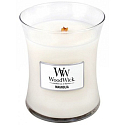 WoodWick Magnolia - Magnolia Duftkerze mit Holzdocht und Glasdeckel Medium 275 g