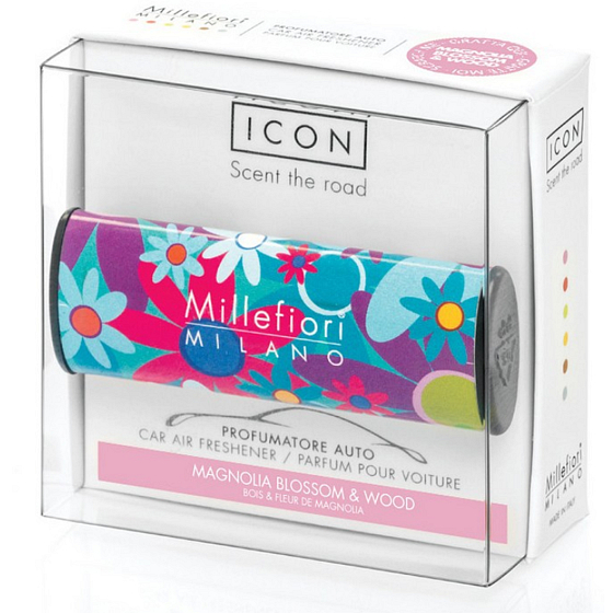 Millefiori Milano Icon Magnolia Blossom & Wood - Magnolienblüten und Holz Autoduft Cuori & Fiori duftet bis zu 2 Monate 47 g