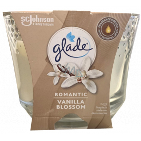 Glade Maxi Romantische Vanilleblüte mit dem Duft einer Vanilleblumenduftkerze in Glas, Brenndauer bis zu 52 Stunden 224 g