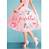 Albi Spielkarte im Umschlag Rosa Retro-Kleid Du bist perfekt 14,8 x 21 cm