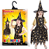 Rappa Halloween Hexenkostüm schwarz-gold für Kinder, Größe M