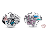 Sterling Silber 925 Disney Kleine Meerjungfrau Ariel, Muschel, Perle für Armband