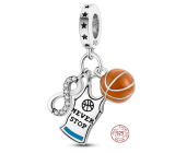 Sterling Silber 925 Basketball - endlose Liebe 3in1, Armband Anhänger Sport