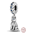 Charms Sterling Silber 925 Katze mit schönen blauen Augen, Tierarmband Anhänger