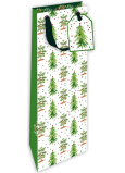 Nekupto Geschenkpapier Tasche für Flasche Luxus 13 x 33 cm Weihnachtsbäume
