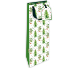 Nekupto Geschenkpapier Tasche für Flasche Luxus 13 x 33 cm Weihnachtsbäume