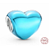 Charme Sterling Silber 925 Metallic teal Herz, Perle für Armband, Liebe