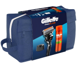 Gillette ProGlide Rasierer + Fusion Rasiergel 200 ml + Ständer, Geschenkset für Männer