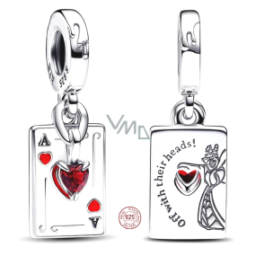 Charm Sterling Silber 925 Disney Alice im Wunderland 2-in-1 Herzkönigin, Anhänger für Märchenarmband Charm Sterling Silber 925 Disney Alice im Wunderland 2-in-1 Herzkönigin, Anhänger für Märchenarmband