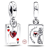 Charm Sterling Silber 925 Disney Alice im Wunderland 2-in-1 Herzkönigin, Anhänger für Märchenarmband