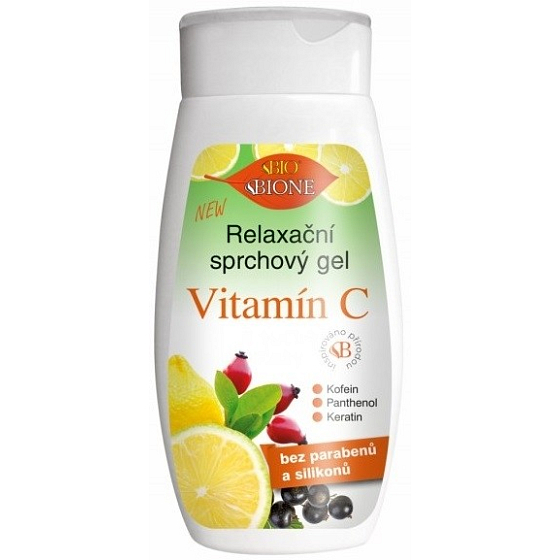 Bione Cosmetics Vitamín C sprchový gel 260 ml – osvěžující sprchový gel s vitamínem C pro revitalizaci pokožky.